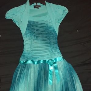 Girls' Sassy Teal Dress